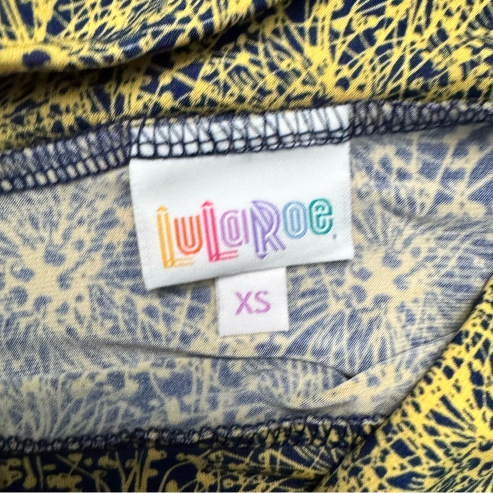 LuLaRoe Blue and Yellow Abstract Maxi Skirt XS - Picture 4 of 4